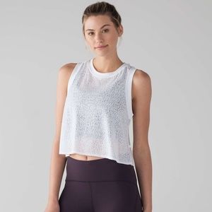 Lululemon Hint of Sheer white cropped tank size 6